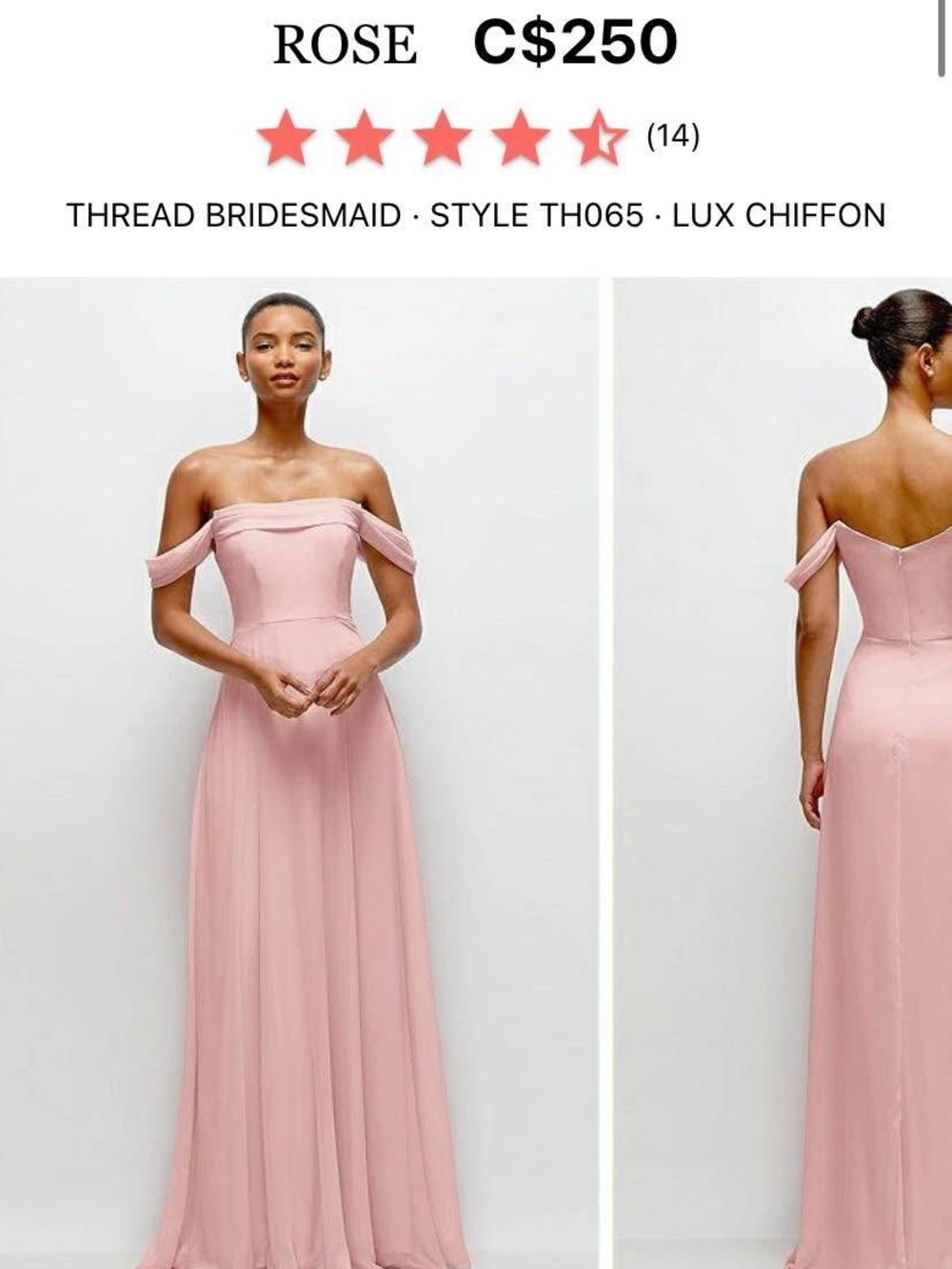 Dessy Bridesmaid Strapless Chiffon Dress in Rose Pink